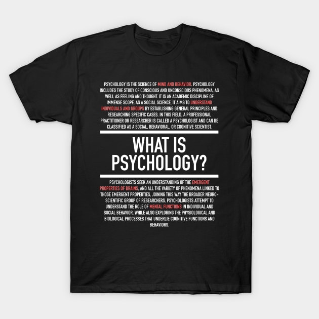 Psychology Defined - Psychologist T-Shirt by Hidden Verb